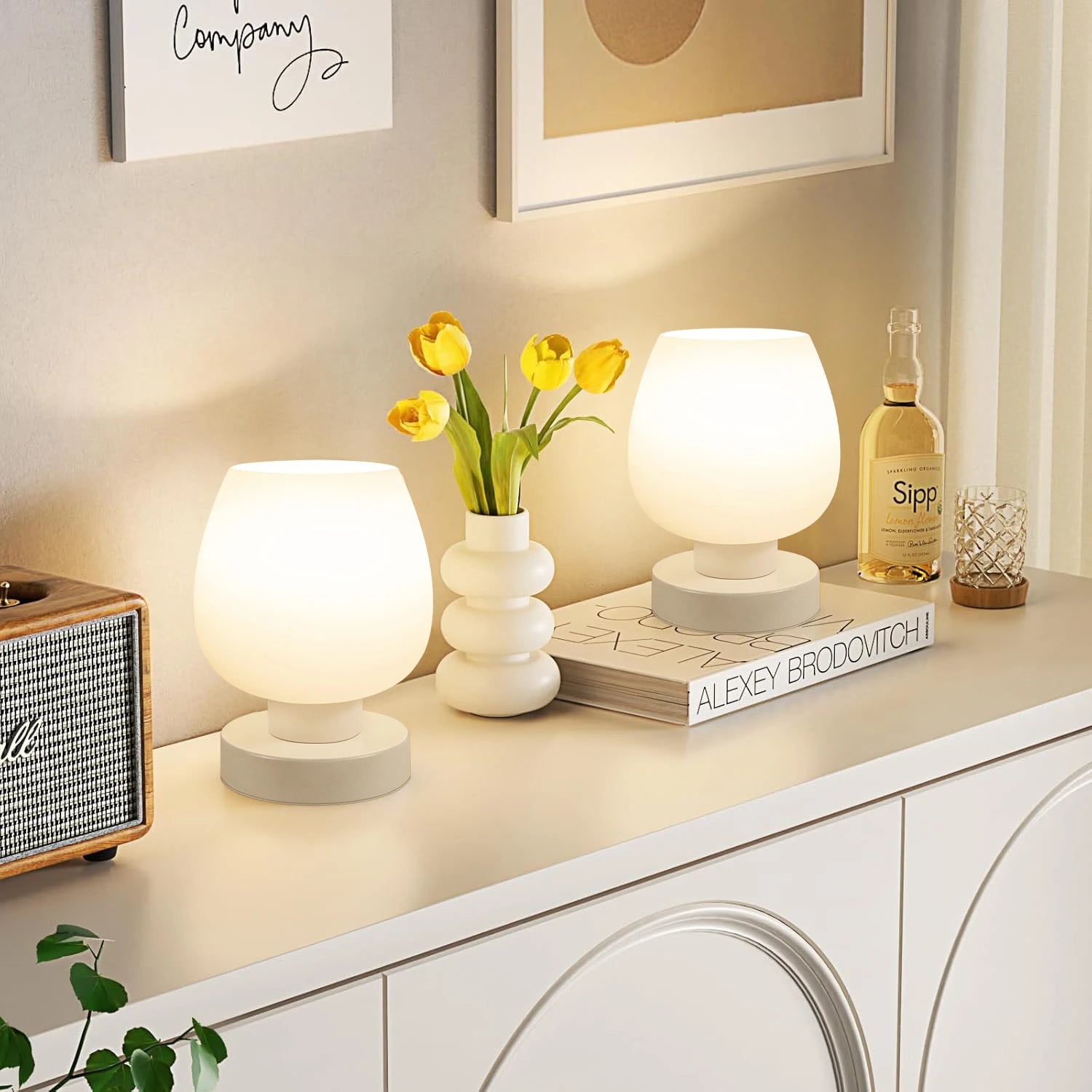 Modern Dimmable Table Lamps with Frosted Glass Design - Chic & Cheery Shopping