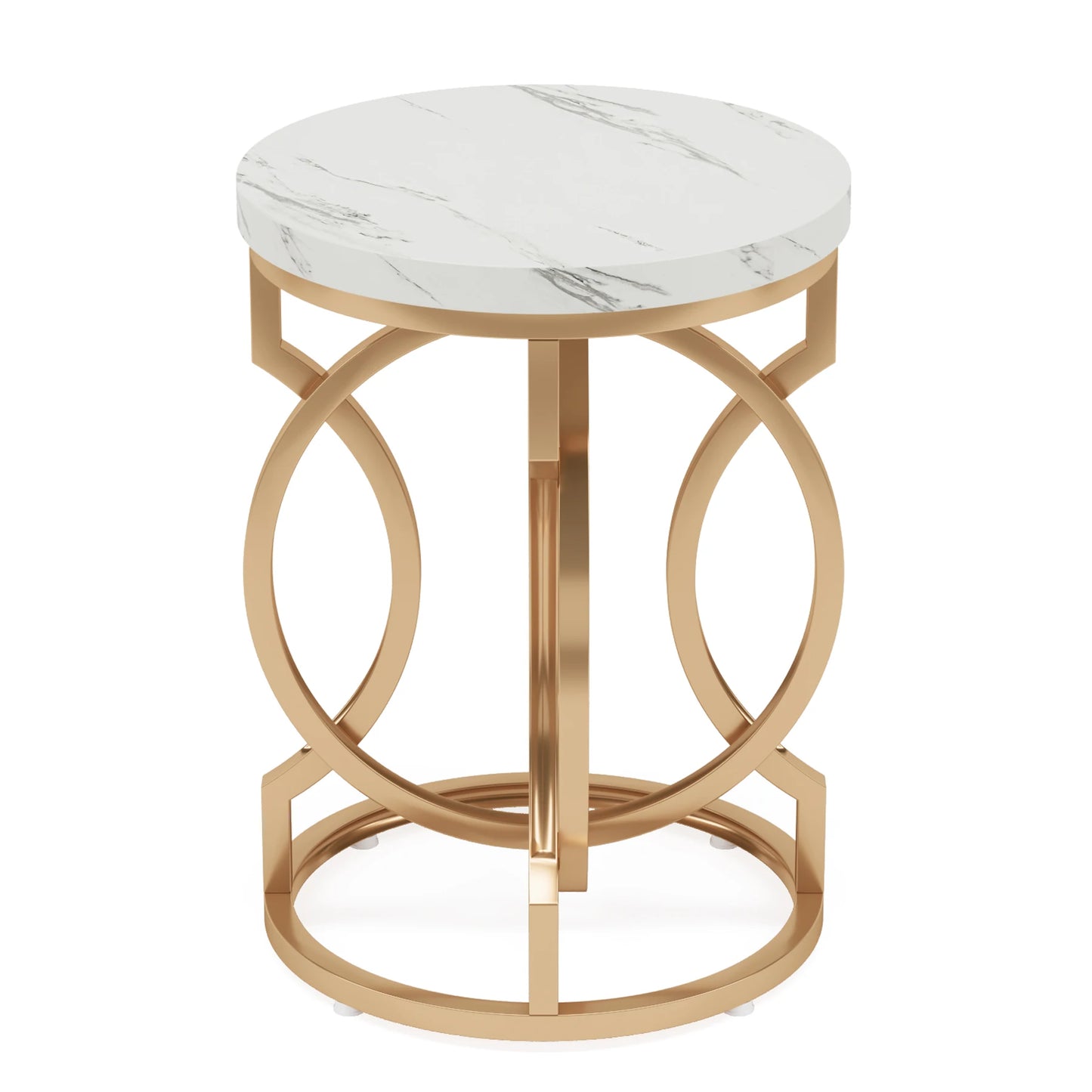 Tribesigns Modern Round End Table with Unique O Shaped Base - Chic & Cheery Shopping