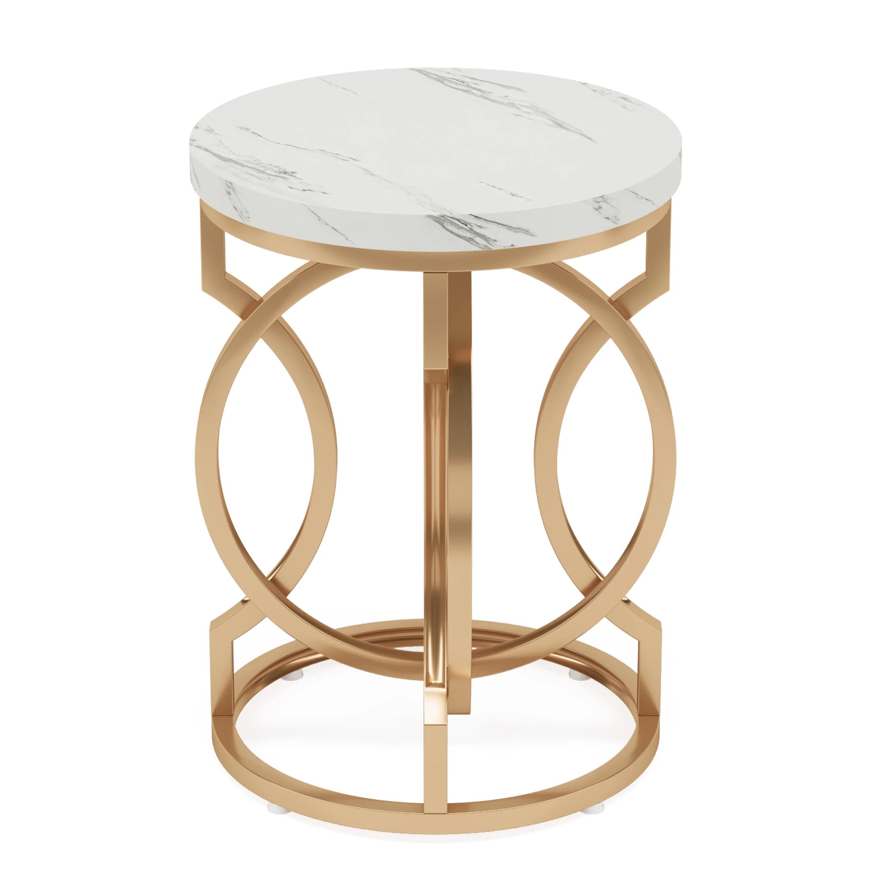 Tribesigns Modern Round End Table with Unique O Shaped Base - Chic & Cheery Shopping
