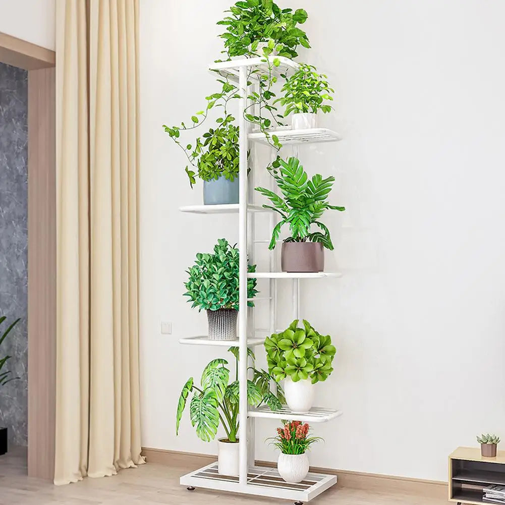 7 Tier Metal Plant Stand for Indoor and Outdoor Display - Chic & Cheery Shopping