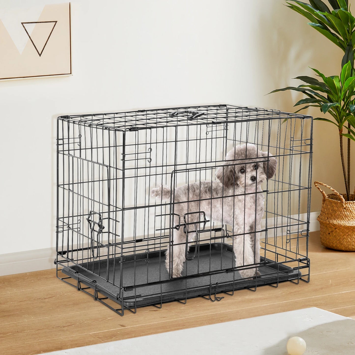 JHK Extra Large Double Door Folding Metal Dog Cage - Chic & Cheery Shopping