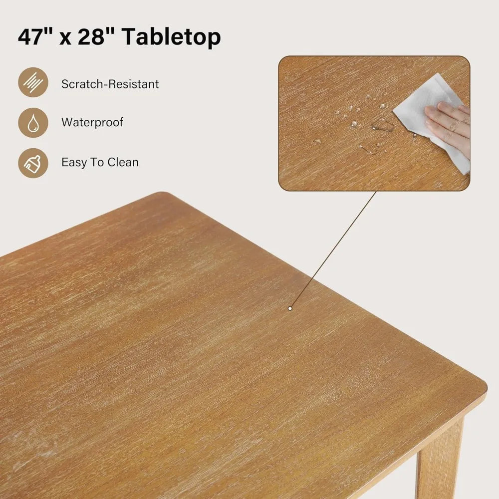 Farmhouse Dining Table Set for 4 with Solid Wood Chairs - Chic & Cheery Shopping