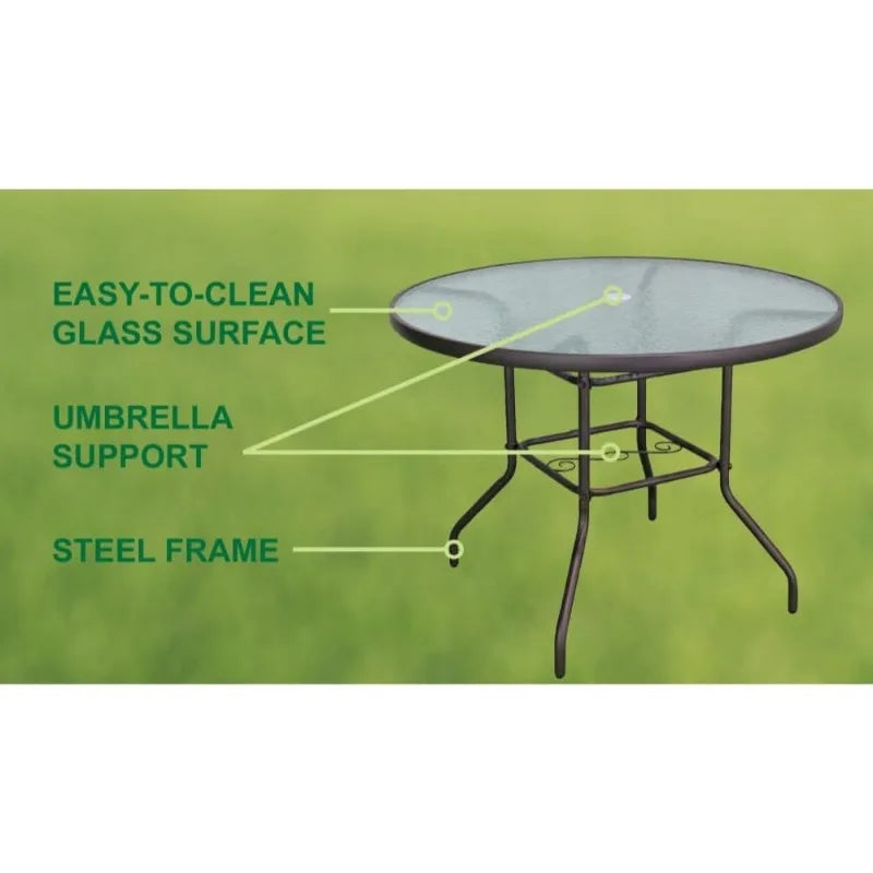 Sienna Collection 5-Piece Patio Dining Set with Swivel Rockers - Chic & Cheery Shopping
