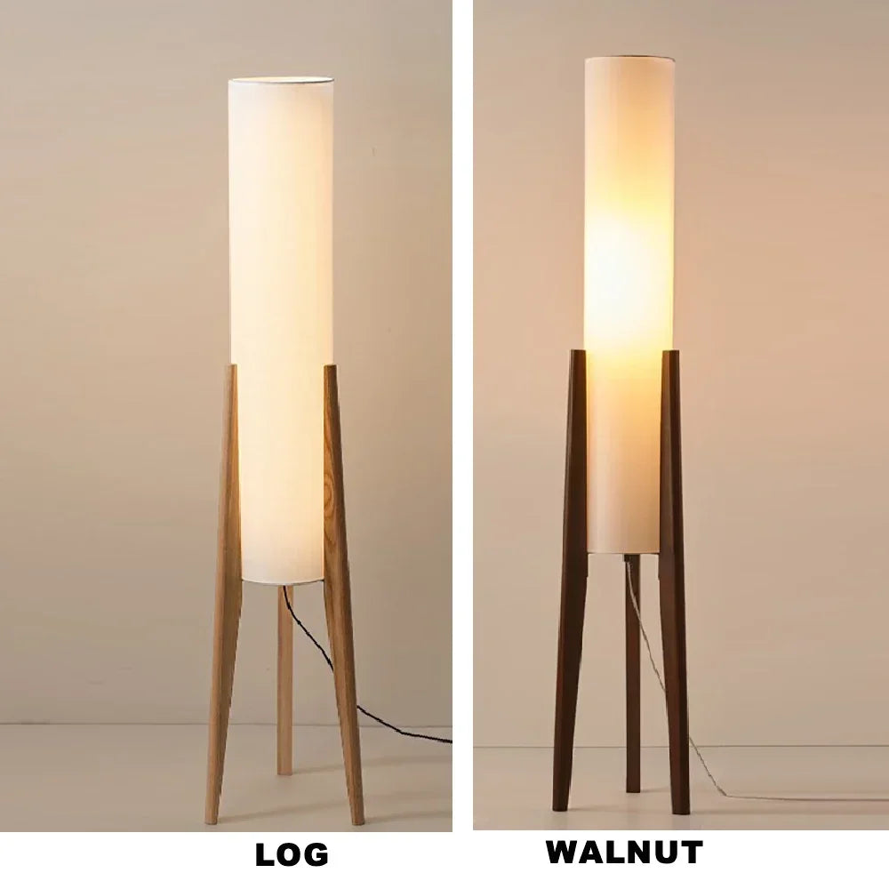 Japanese Retro Wabi Sabi Solid Wood Floor Lamp E27 Decor - Chic & Cheery Shopping
