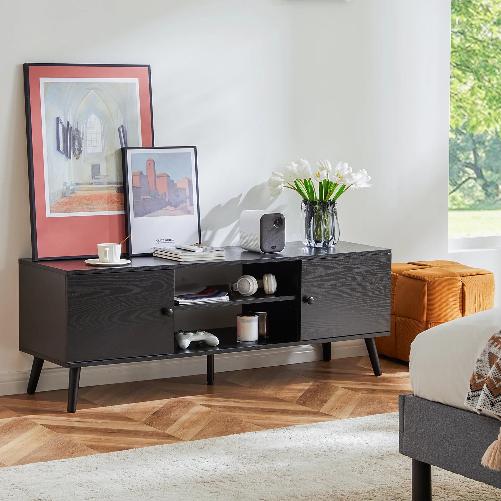 JHK Wooden Fireplace TV Stand for 60 Inch TVs and Storage - Chic & Cheery Shopping