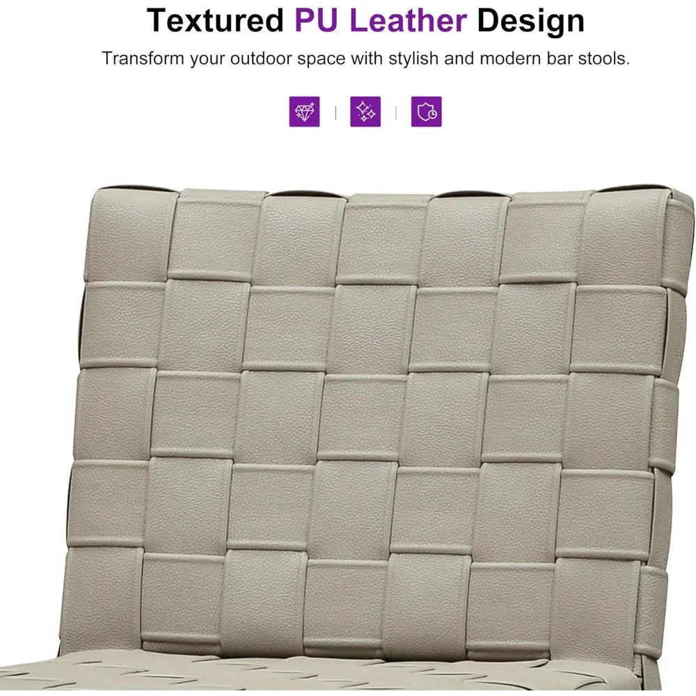 29 Inch Outdoor Bar Stools Set of 2 with Aluminum Frame - Chic & Cheery Shopping