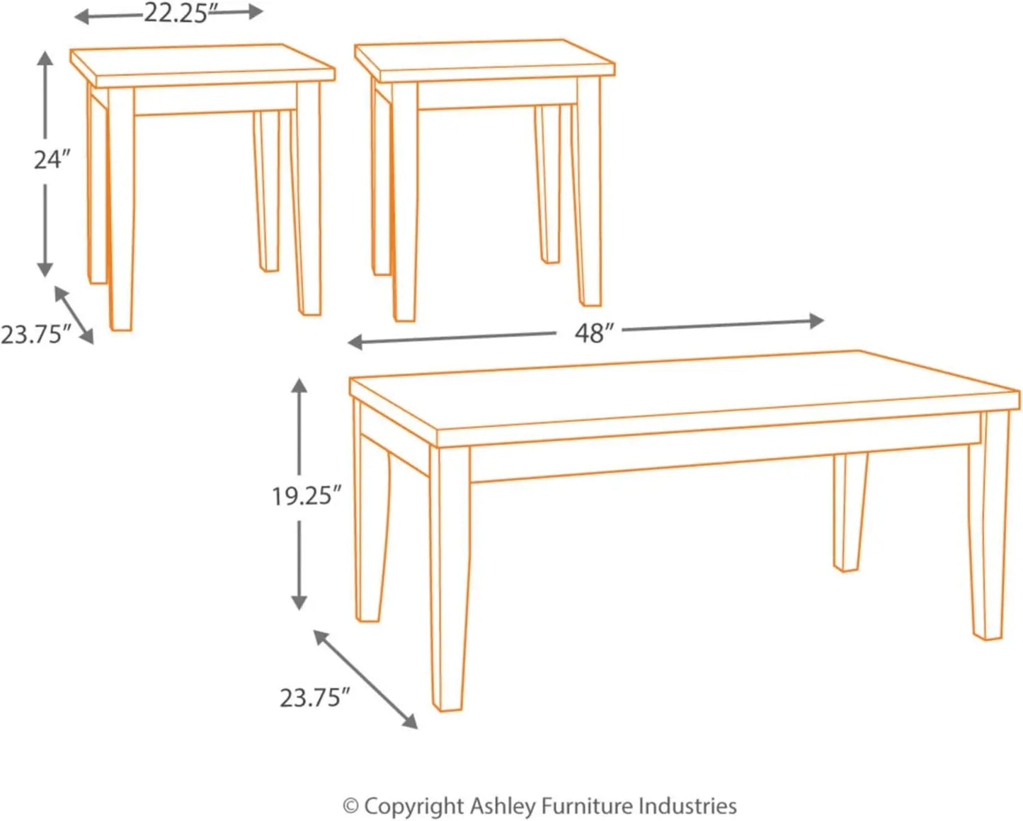 Maysville Faux Marble 3-Piece Coffee Table Set in Black - Chic & Cheery Shopping