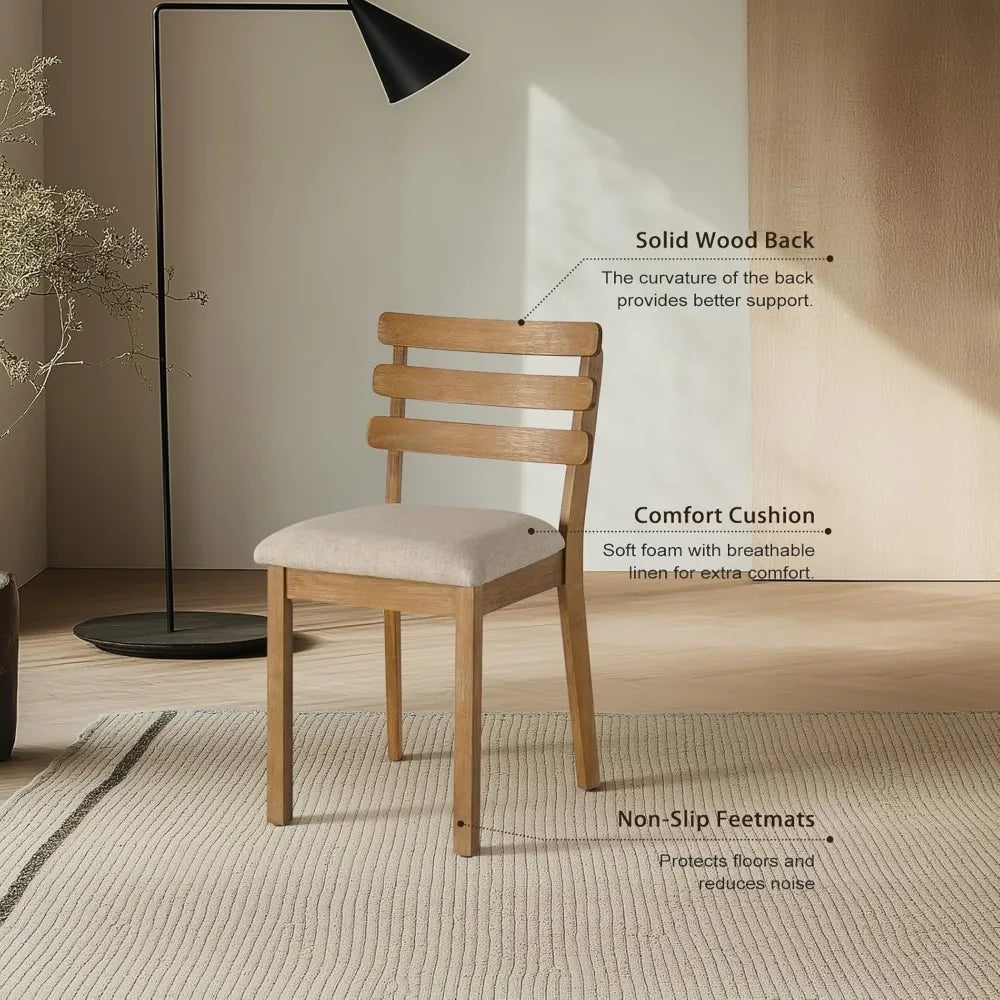 Farmhouse Dining Table Set for 4 with Solid Wood Chairs - Chic & Cheery Shopping