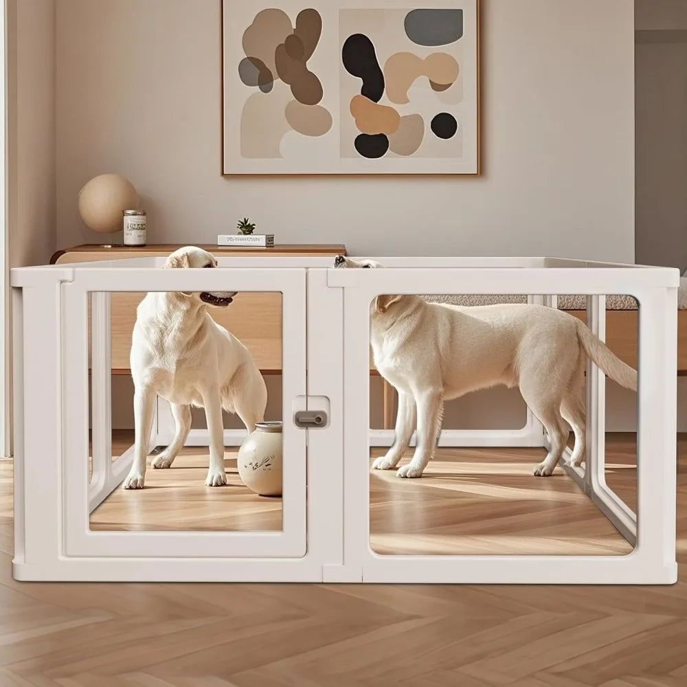 Citylife Clear Dog Playpen with Door for Indoor Outdoor Use - Chic & Cheery Shopping