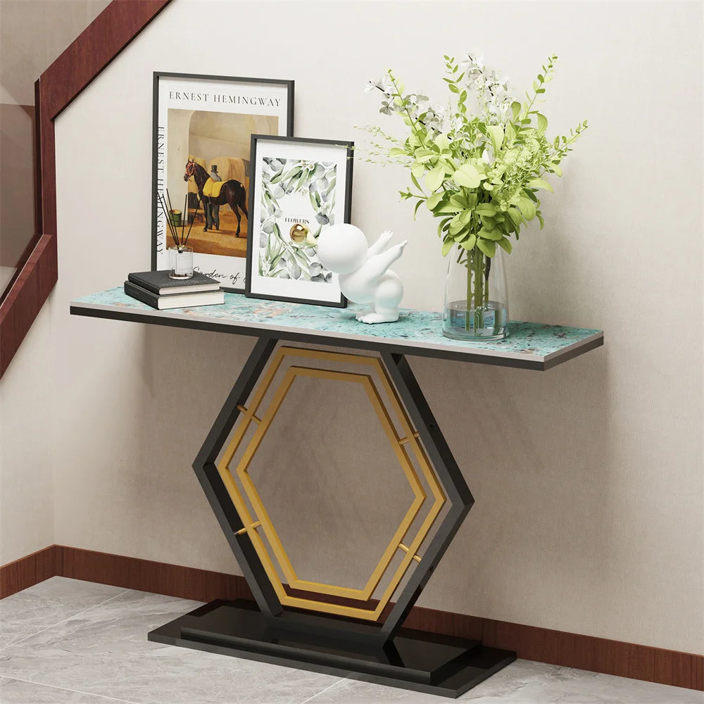 LUVODI Modern Console Table with Sintered Stone Top - Chic & Cheery Shopping