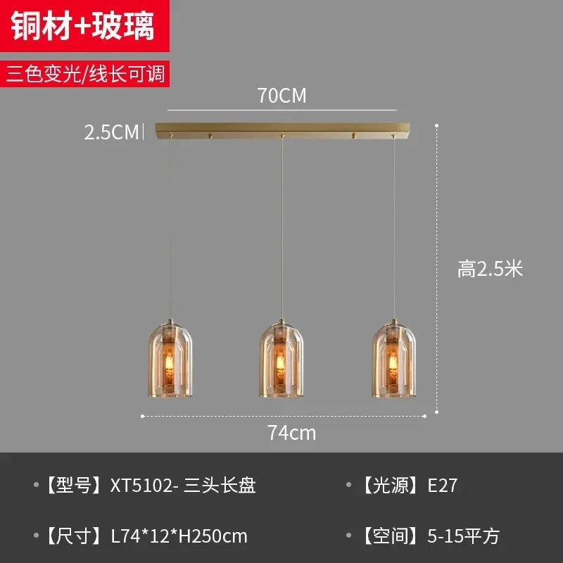 Modern Minimalist Glass Ceiling Light for Dining Room - Chic & Cheery Shopping