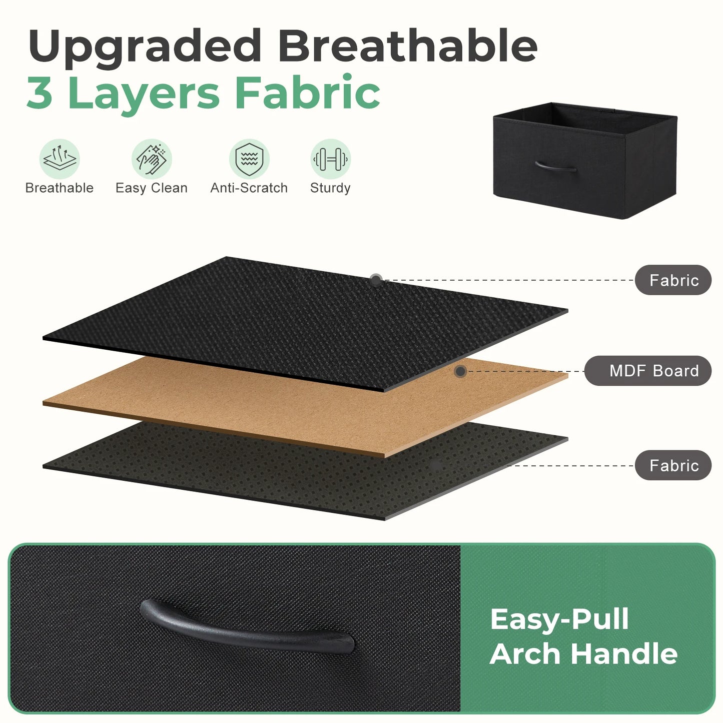 JHK Modern Living Room Cabinet Set with Fabric Drawers - Chic & Cheery Shopping