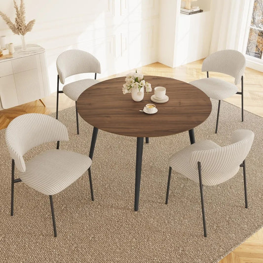 Modern 43 Inch Round Dining Table Set for Four - Chic & Cheery Shopping