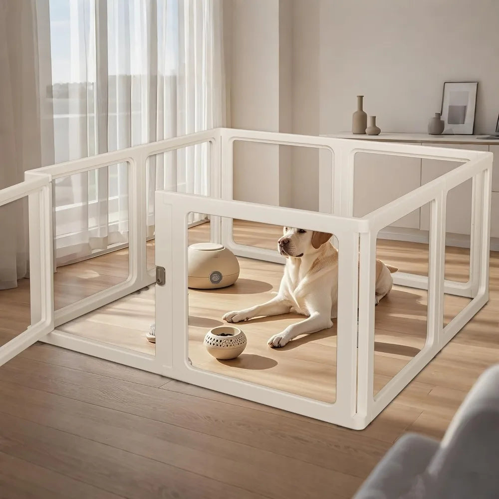 Citylife Clear Dog Playpen with Door for Indoor Outdoor Use - Chic & Cheery Shopping