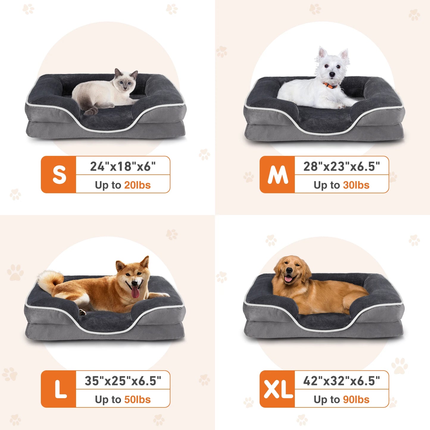 JHK Orthopedic Memory Foam Dog Bed for Small Pets - Chic & Cheery Shopping