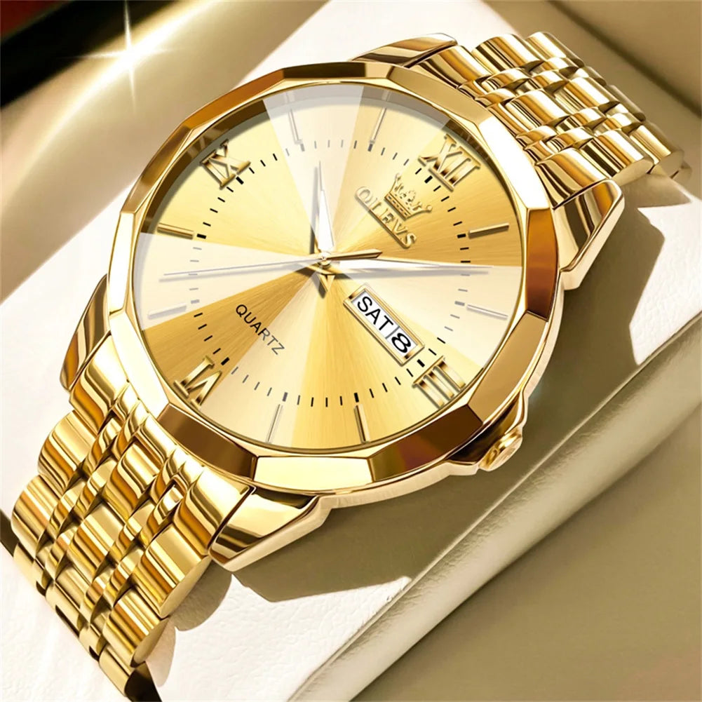 OLEVS Men's Waterproof Quartz Watch with Luminous Features - Chic & Cheery Shopping