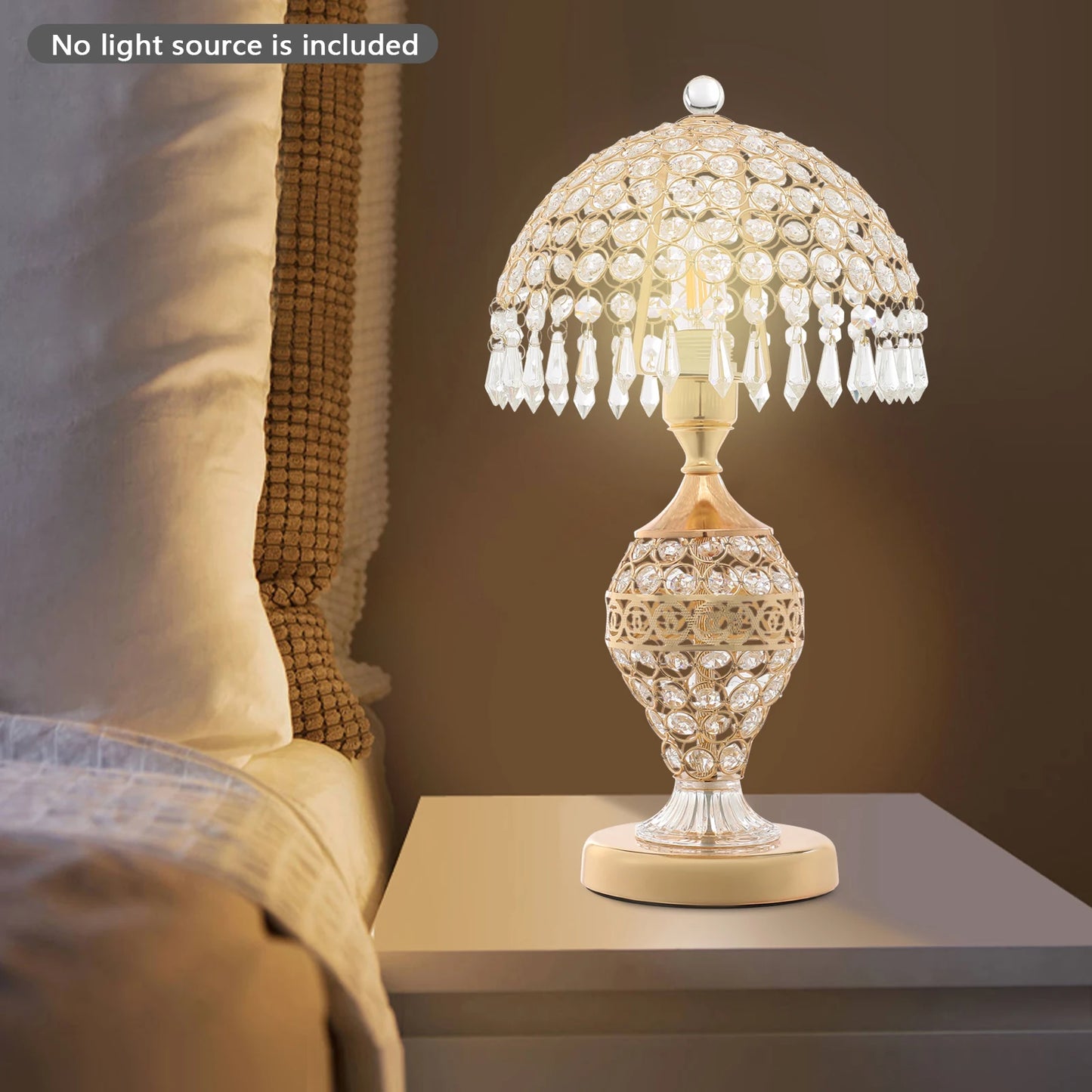 Elegant Gold Crystal Night Lamp for Modern Bedrooms - Chic & Cheery Shopping