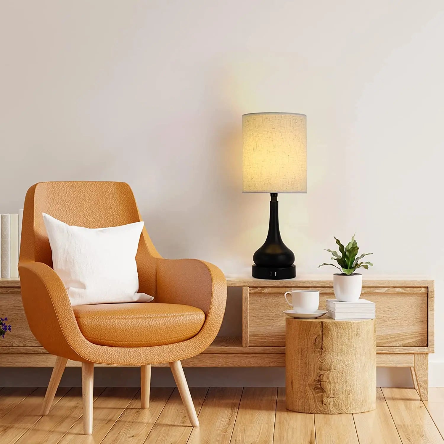 Touch Control Bedside Lamp Set with USB Charging Ports - Chic & Cheery Shopping