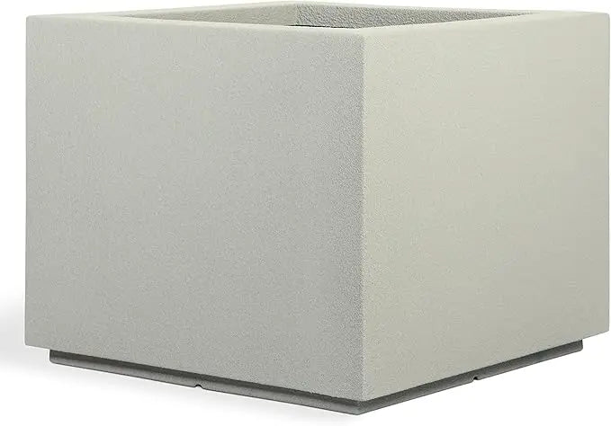 PolyStone Monterray Modern Square Planter 23 Inch Sandstone - Chic & Cheery Shopping