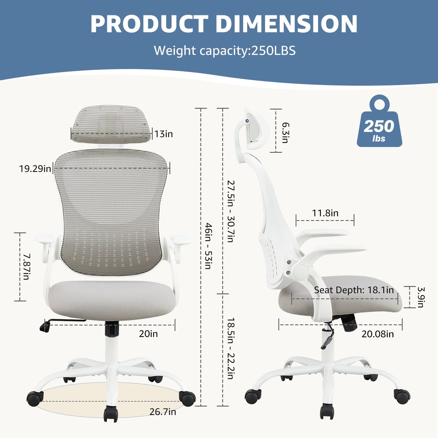 JHK Ergonomic Mesh Office Chair with Adjustable Features - Chic & Cheery Shopping