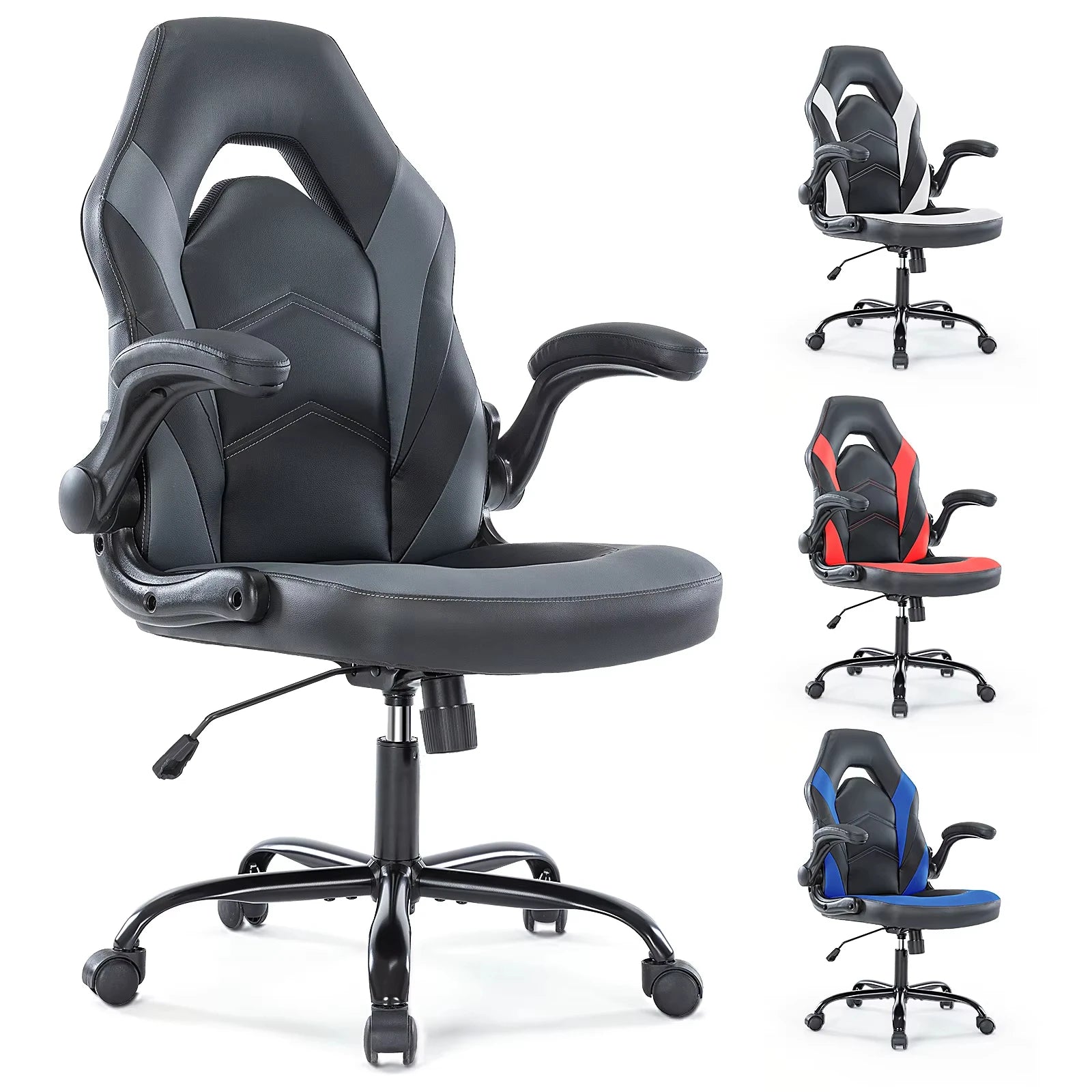 JHK Adjustable Ergonomic PU Leather Gaming Desk Chair - Chic & Cheery Shopping