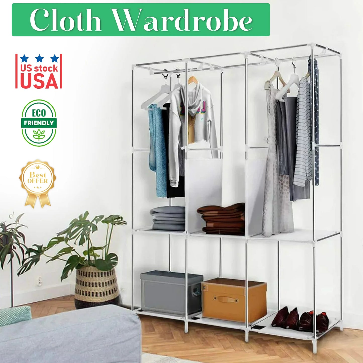 Portable Closet Organizer Rack for Clothes and Shoes - Chic & Cheery Shopping