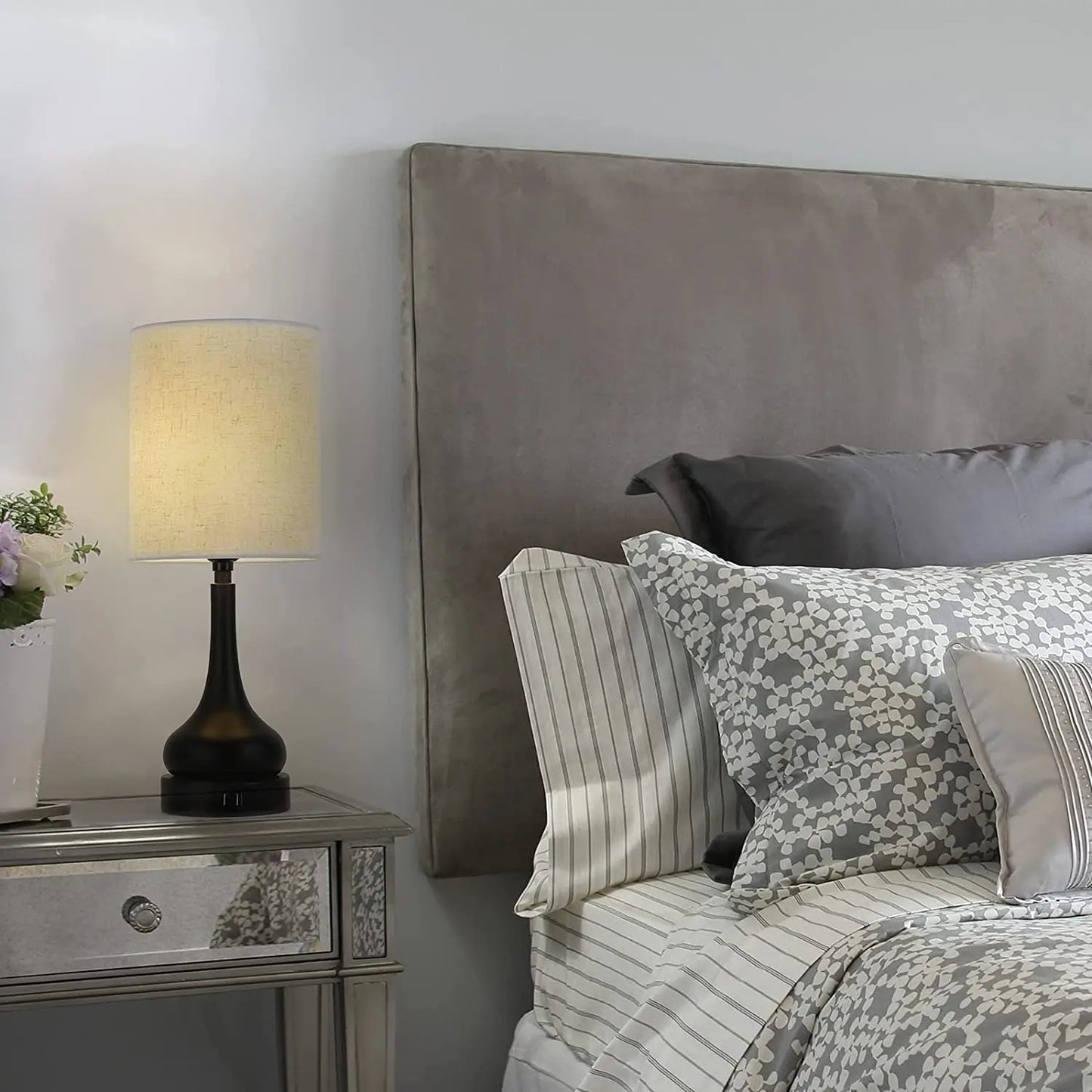 Modern Touch Control Table Lamp Set with USB Charging Ports - Chic & Cheery Shopping