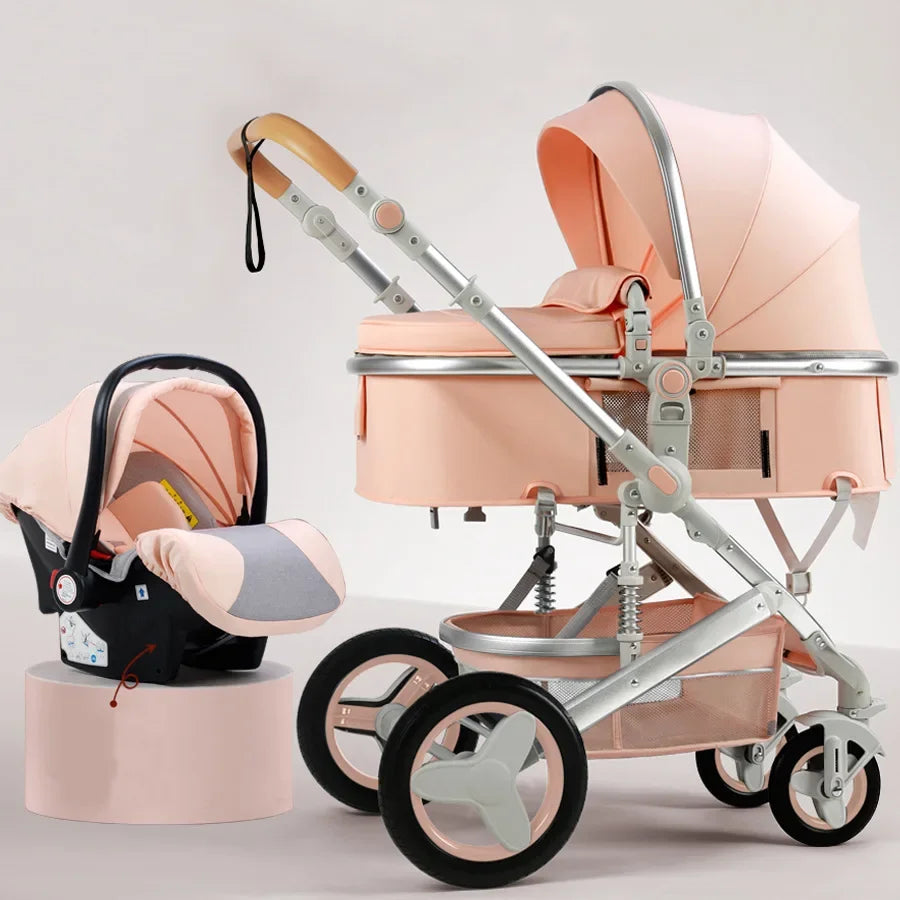 3-in-1 High Landscape Baby Stroller with Two-Way Folding - Chic & Cheery Shopping