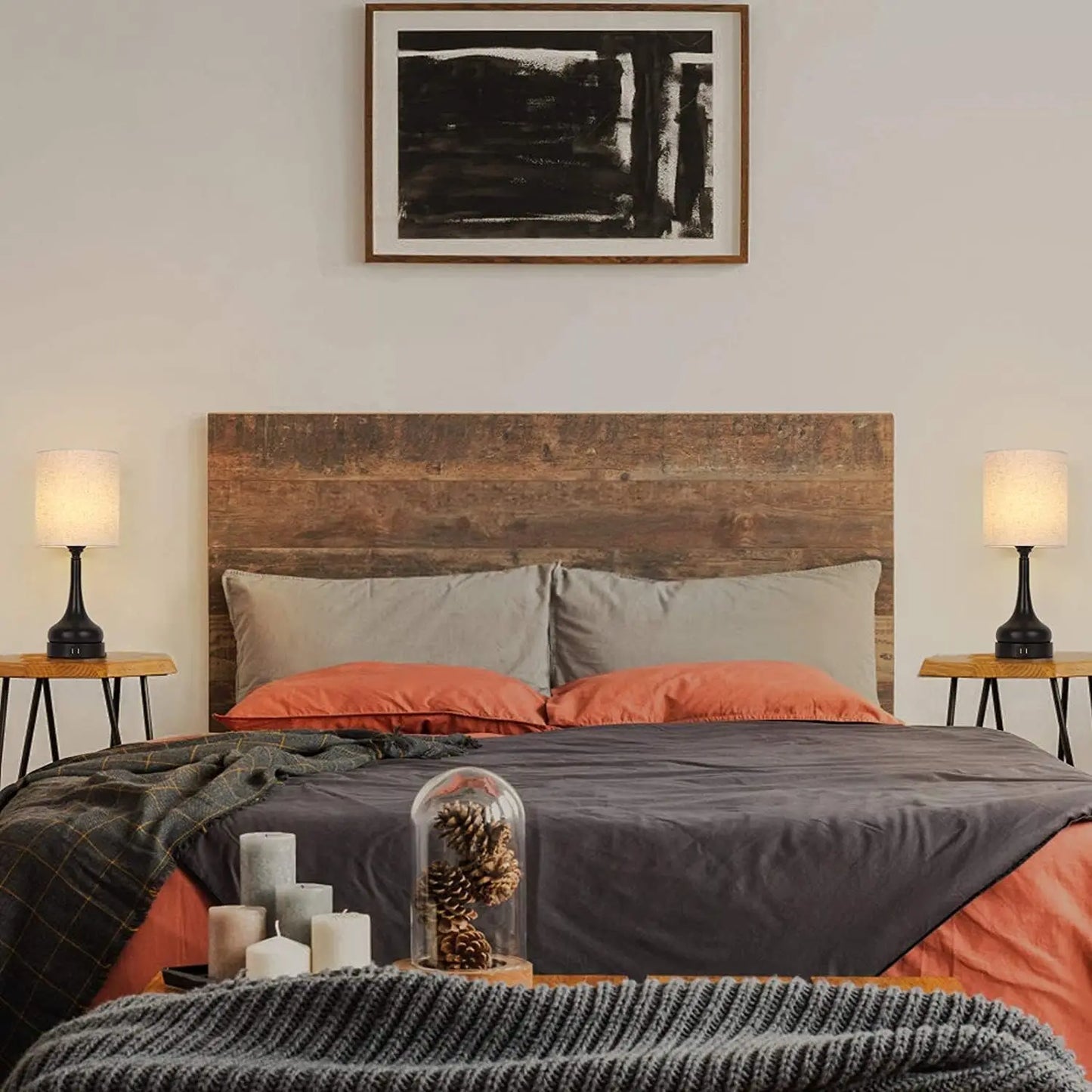 Touch Control Bedside Lamp Set with USB Charging Ports - Chic & Cheery Shopping