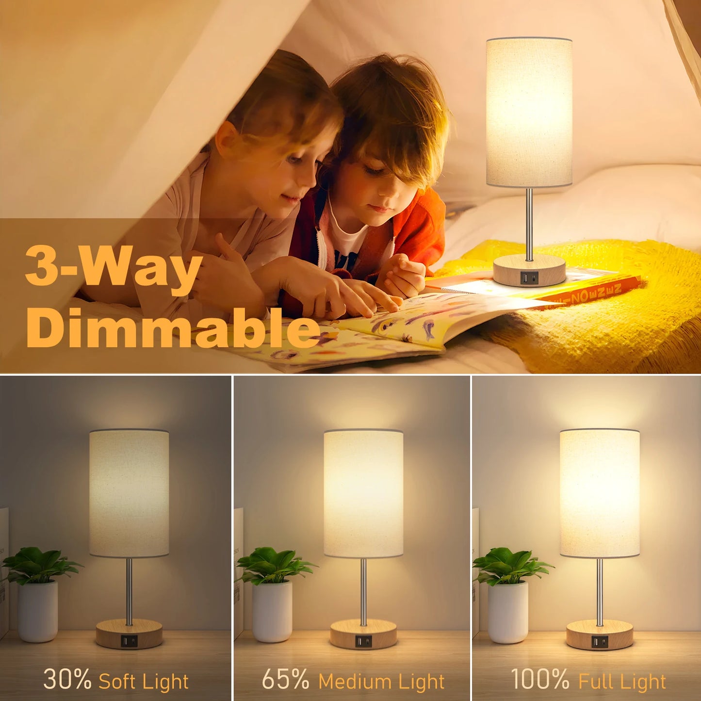 2 Pack 14 Inch Dimmable Touch Control Table Lamps - Chic & Cheery Shopping