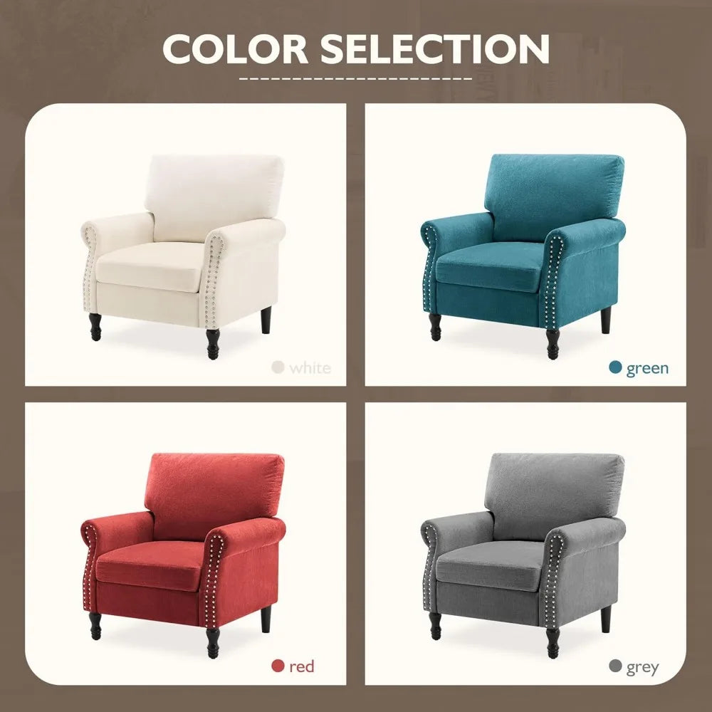 Beige High Back Upholstered Accent Chair for Home Office - Chic & Cheery Shopping