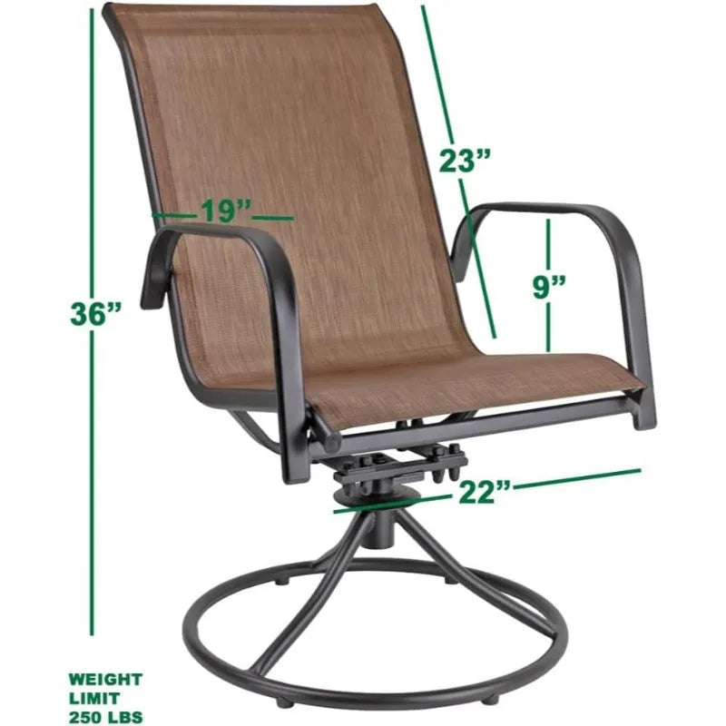Sienna Collection 5-Piece Patio Dining Set with Swivel Rockers - Chic & Cheery Shopping