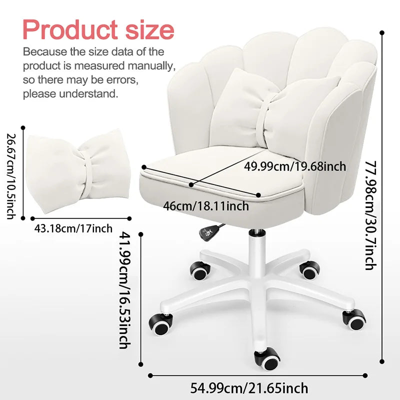 Velvet Petal Desk Chair Butterfly Chair With Bow Cushion - Chic & Cheery Shopping