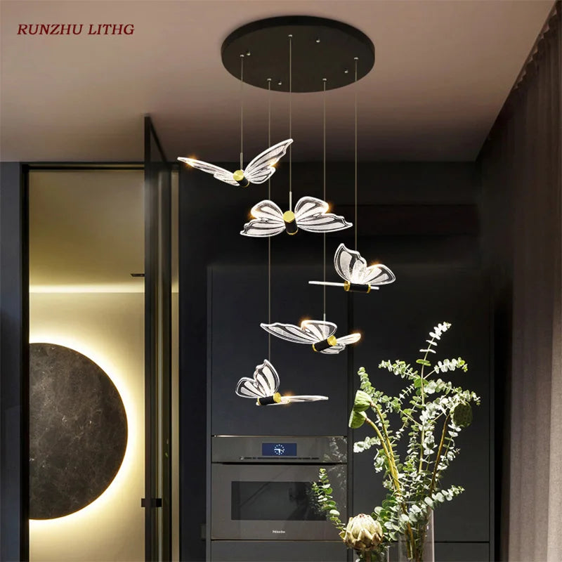Butterfly Chandelier Bedroom Lamp Creative LED Pendant Light - Chic & Cheery Shopping