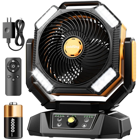 Portable 40000mAh Camping Fan with LED Lantern and Remote - Chic & Cheery Shopping