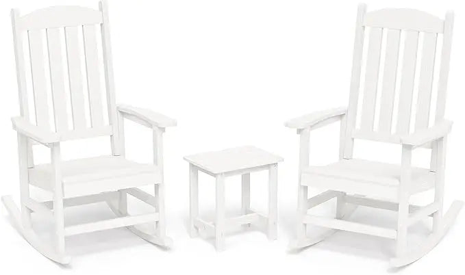 Outdoor Rocking Chairs Set of 3 All Weather Resistant - Chic & Cheery Shopping