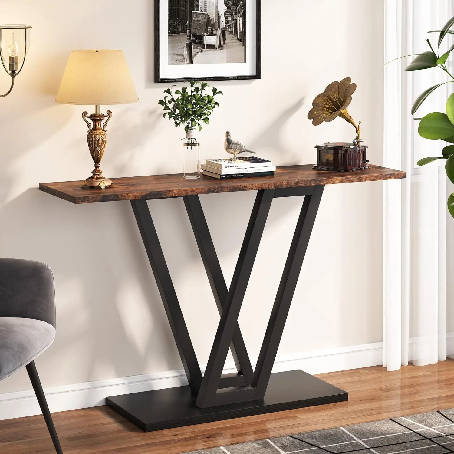 Industrial Console Table for Entryway and Living Room - Chic & Cheery Shopping
