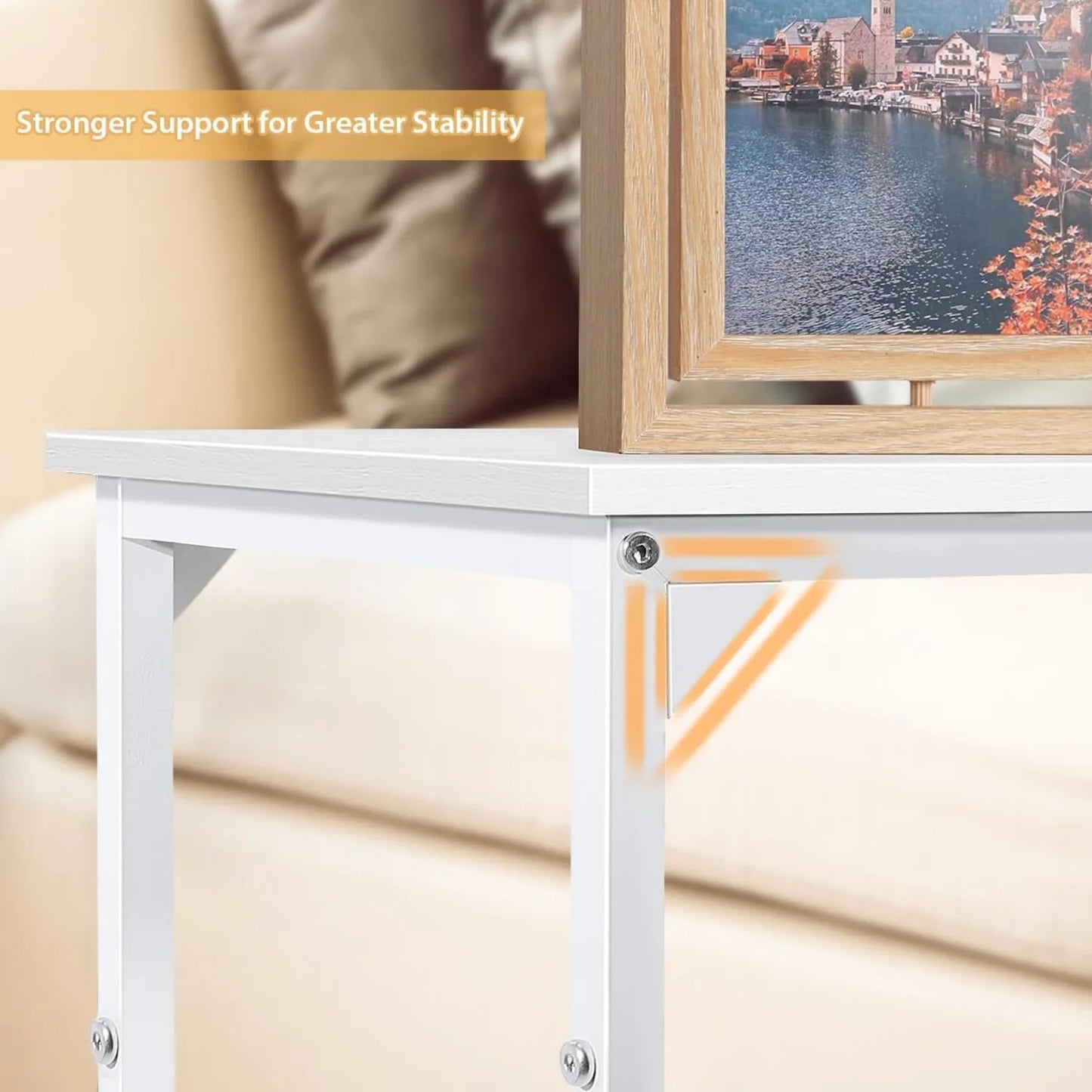 C Shaped End Table Set of Two Space Saving Design - Chic & Cheery Shopping