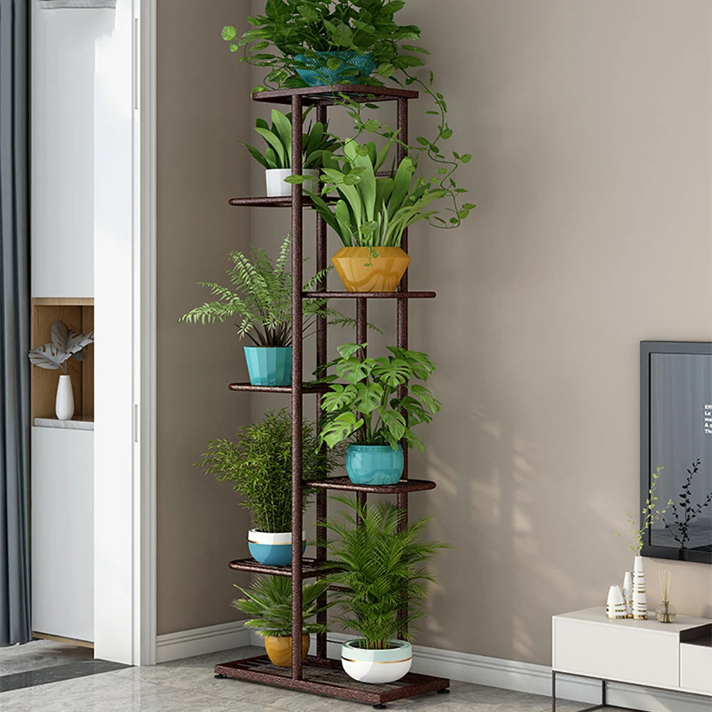7 Tier Metal Plant Stand for Indoor and Outdoor Display - Chic & Cheery Shopping