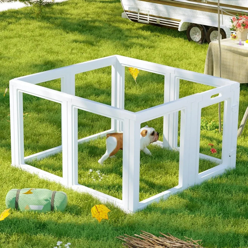 Citylife Clear Dog Playpen with Door for Indoor Outdoor Use - Chic & Cheery Shopping