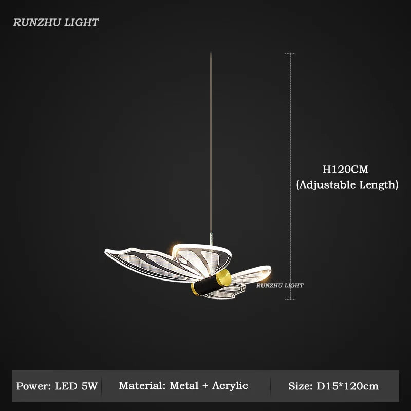 Butterfly Chandelier Bedroom Lamp Creative LED Pendant Light - Chic & Cheery Shopping