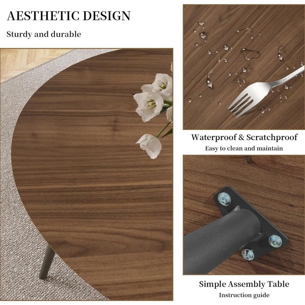 Modern 43 Inch Round Dining Table Set for Four - Chic & Cheery Shopping