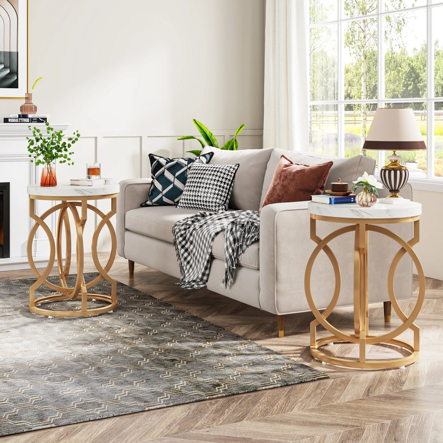 Tribesigns Modern Round End Table with Unique O Shaped Base - Chic & Cheery Shopping