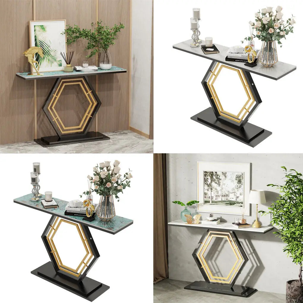 LUVODI Modern Console Table with Sintered Stone Top - Chic & Cheery Shopping
