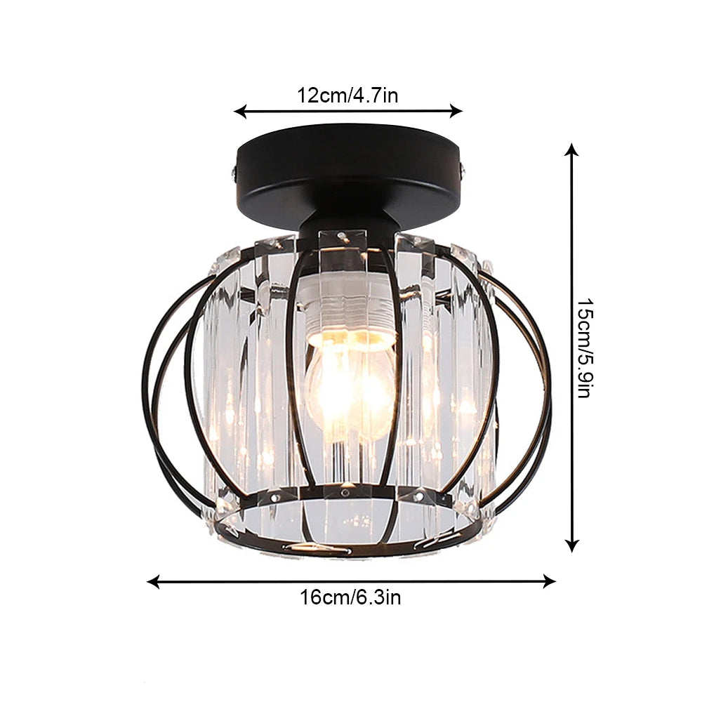 Black Modern Crystal Flush Mount Ceiling Light Fixture - Chic & Cheery Shopping