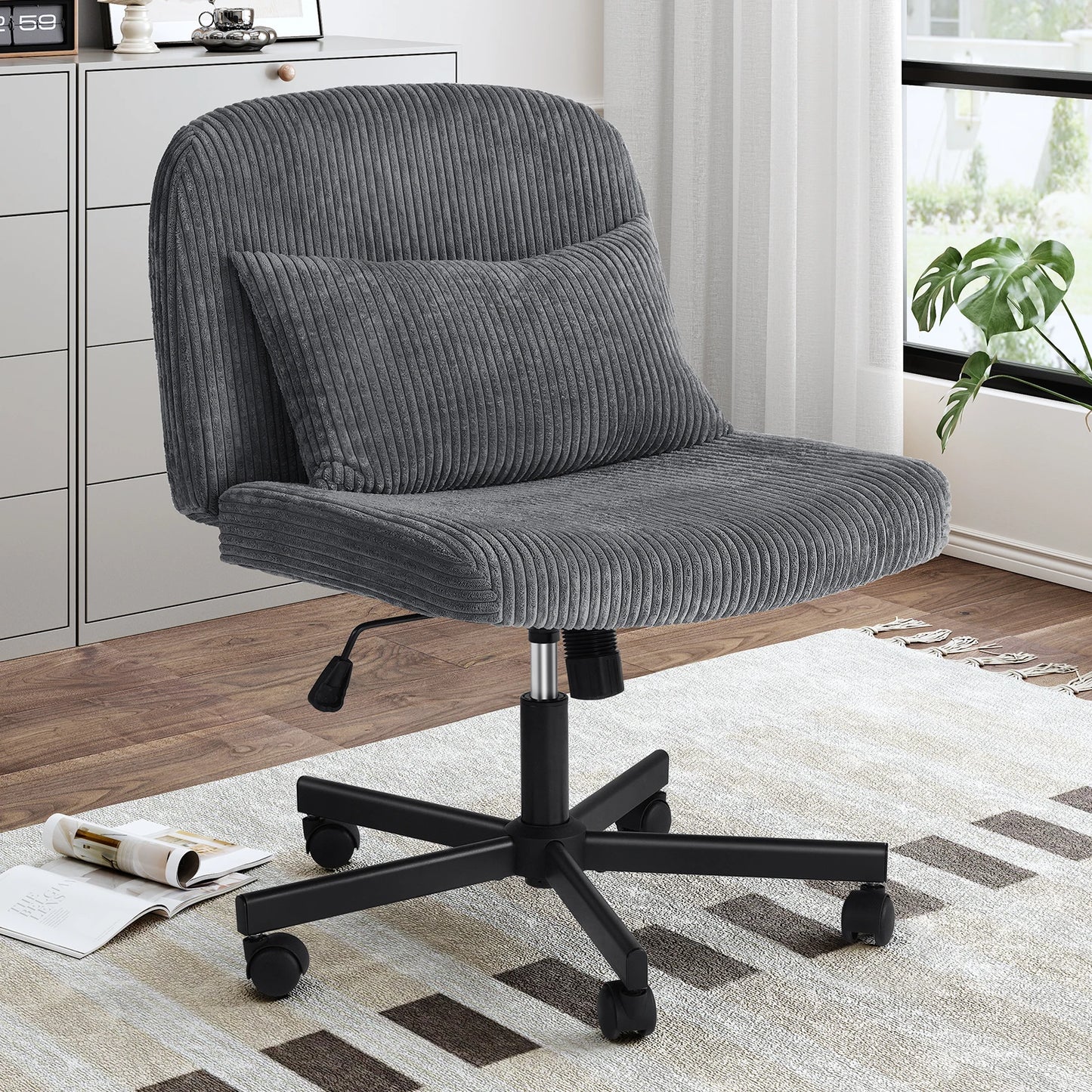 Massage Cross Leg Office Chair with Double Layer Cushion - Chic & Cheery Shopping