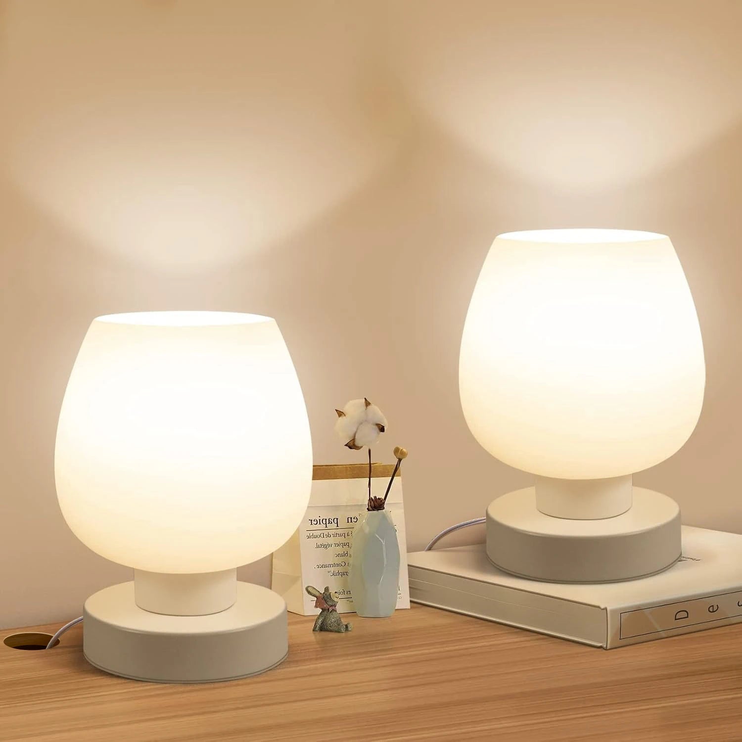 Modern Dimmable Table Lamps with Frosted Glass Design - Chic & Cheery Shopping