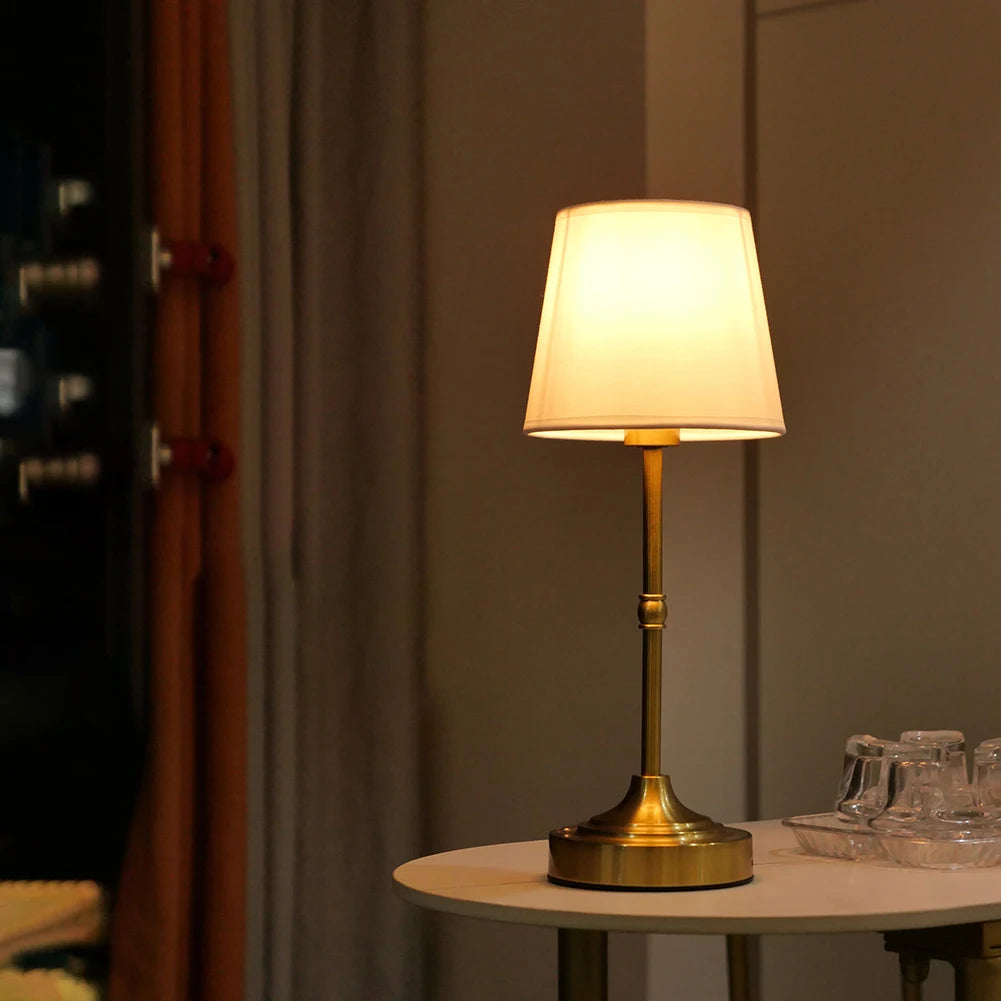 Dimmable Rechargeable Metal Table Lamp for Bedroom Atmosphere - Chic & Cheery Shopping