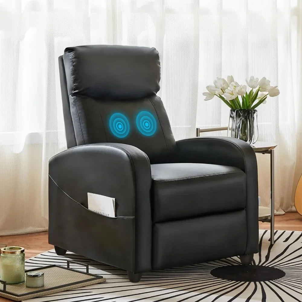 Comfortable PU Leather Recliner Chair for Home Theater - Chic & Cheery Shopping