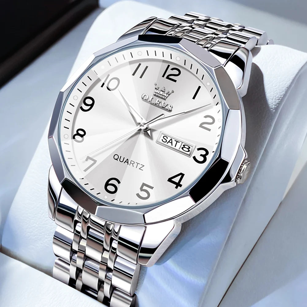 OLEVS Men's Waterproof Quartz Watch with Luminous Features - Chic & Cheery Shopping